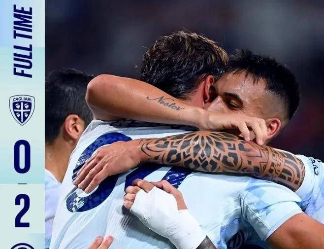 国际米兰意甲击败萨勒尼塔纳劳塔罗头球命中